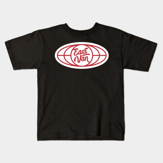 Red East Van Kids T-Shirt by TRNCreative